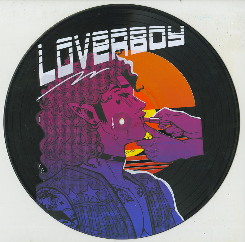 loverboy seven color screenprint, on vinyl record